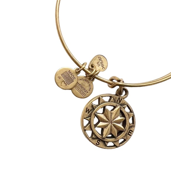Alex and Ani Compass Bangle Gold Tone - Picture 2 of 3